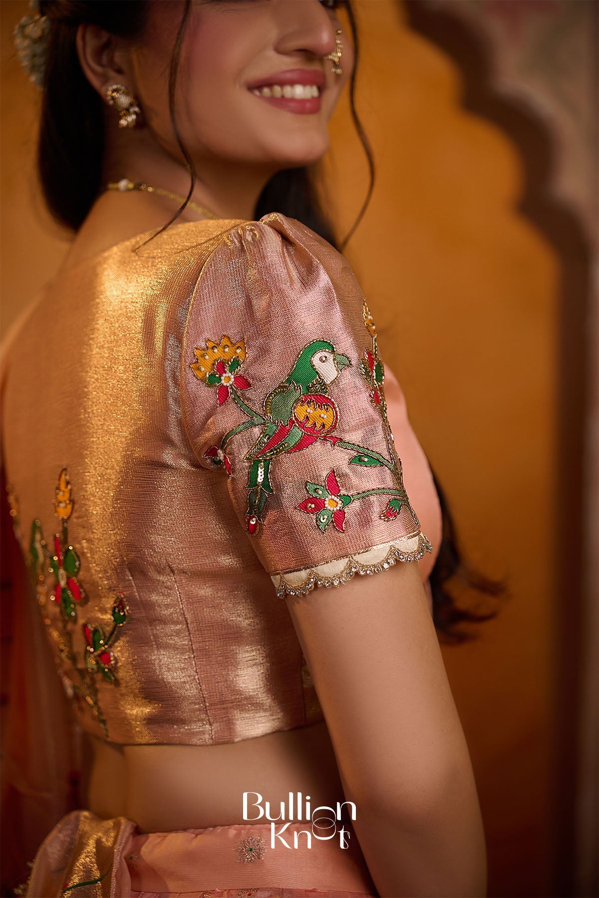 Paithani Pratha Silk Peach Lehenga set