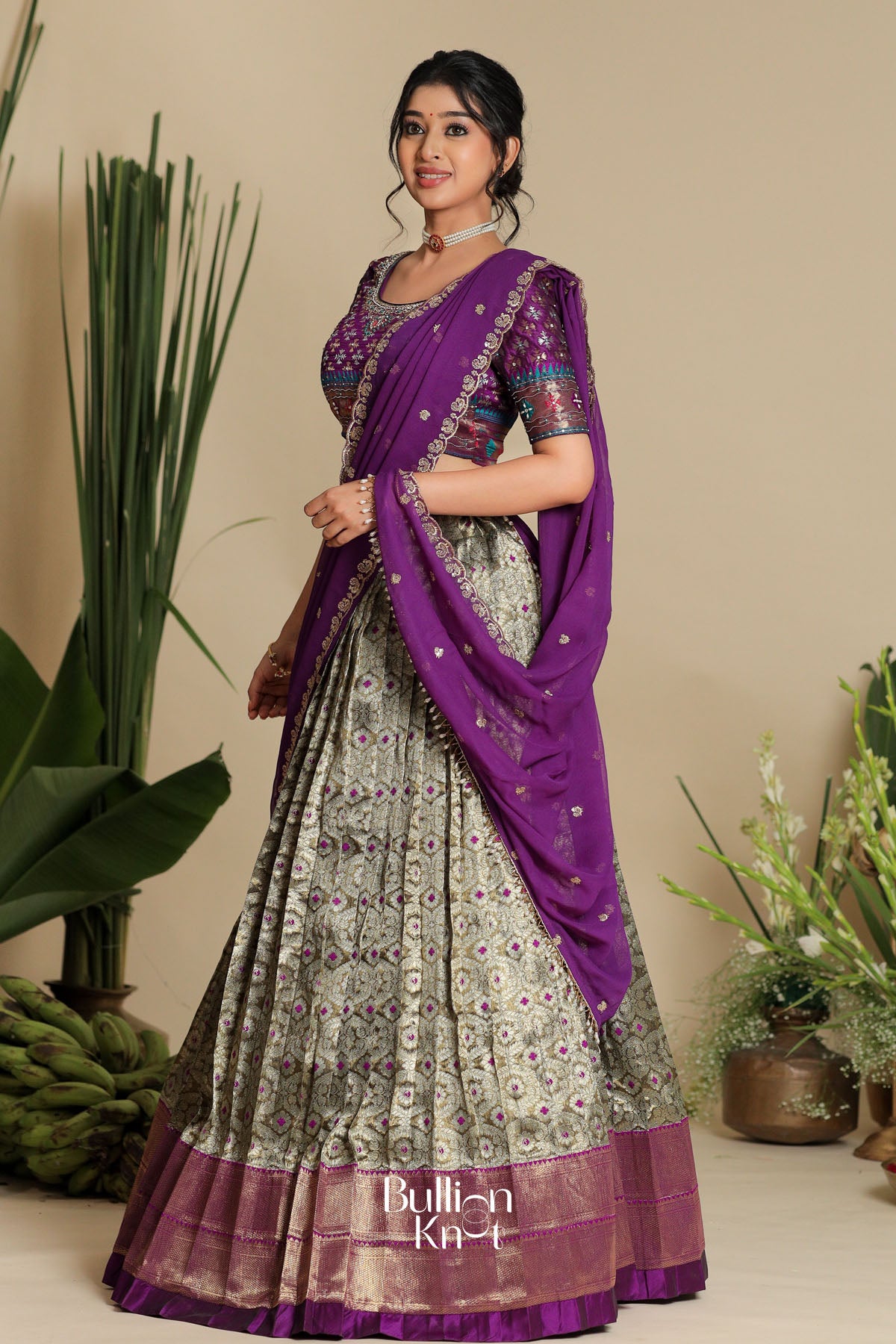Shreshtha Banarasi Lehenga Set in Purple