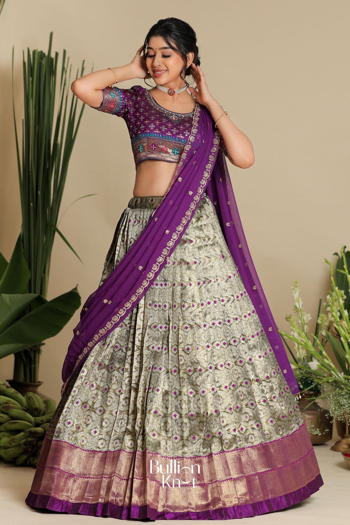 Shreshtha Banarasi Lehenga Set in Purple