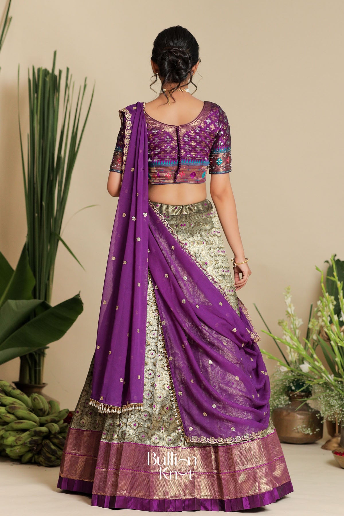 Shreshtha Banarasi Lehenga Set in Purple