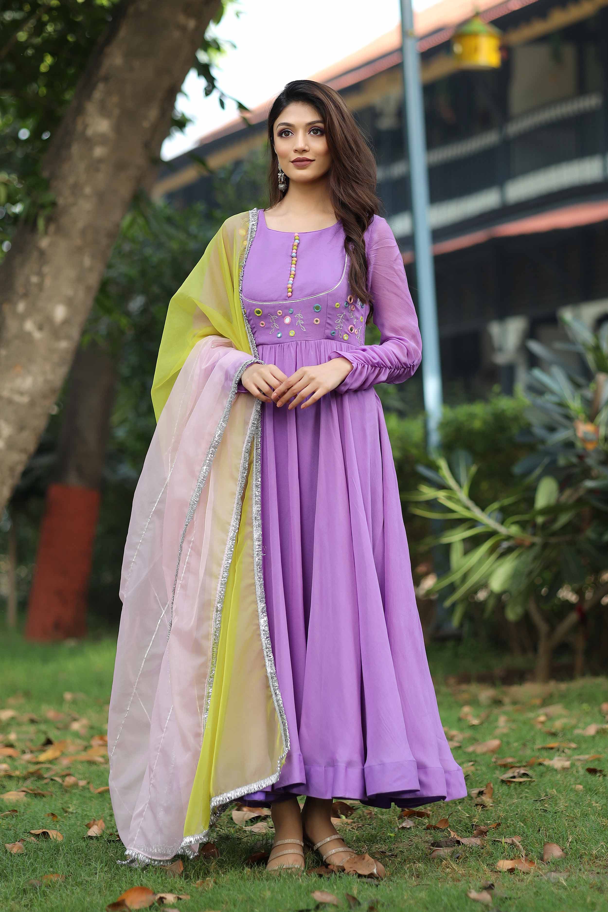 woman in Anarkali Dress