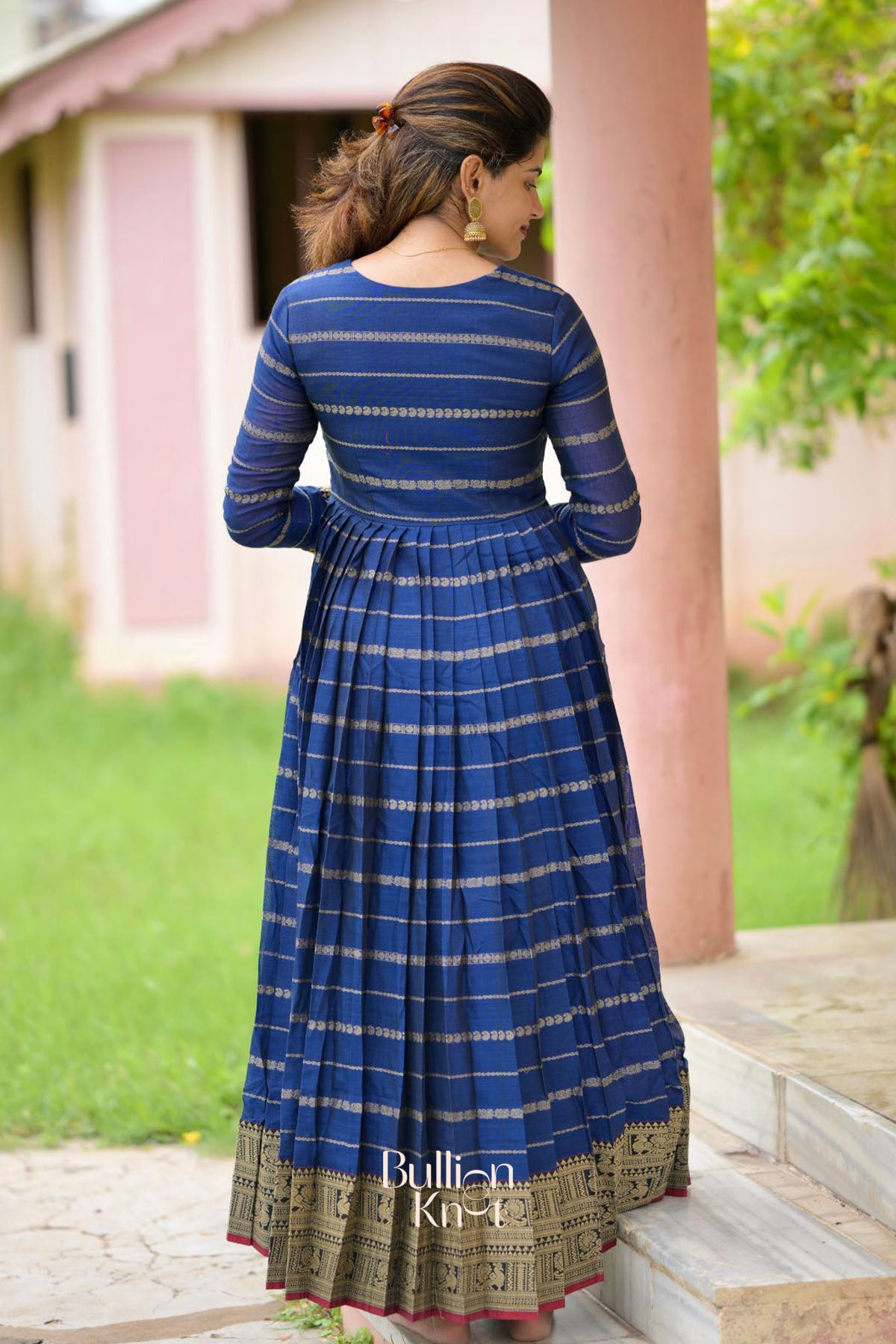 Suhasini Handloom Dress in Blue