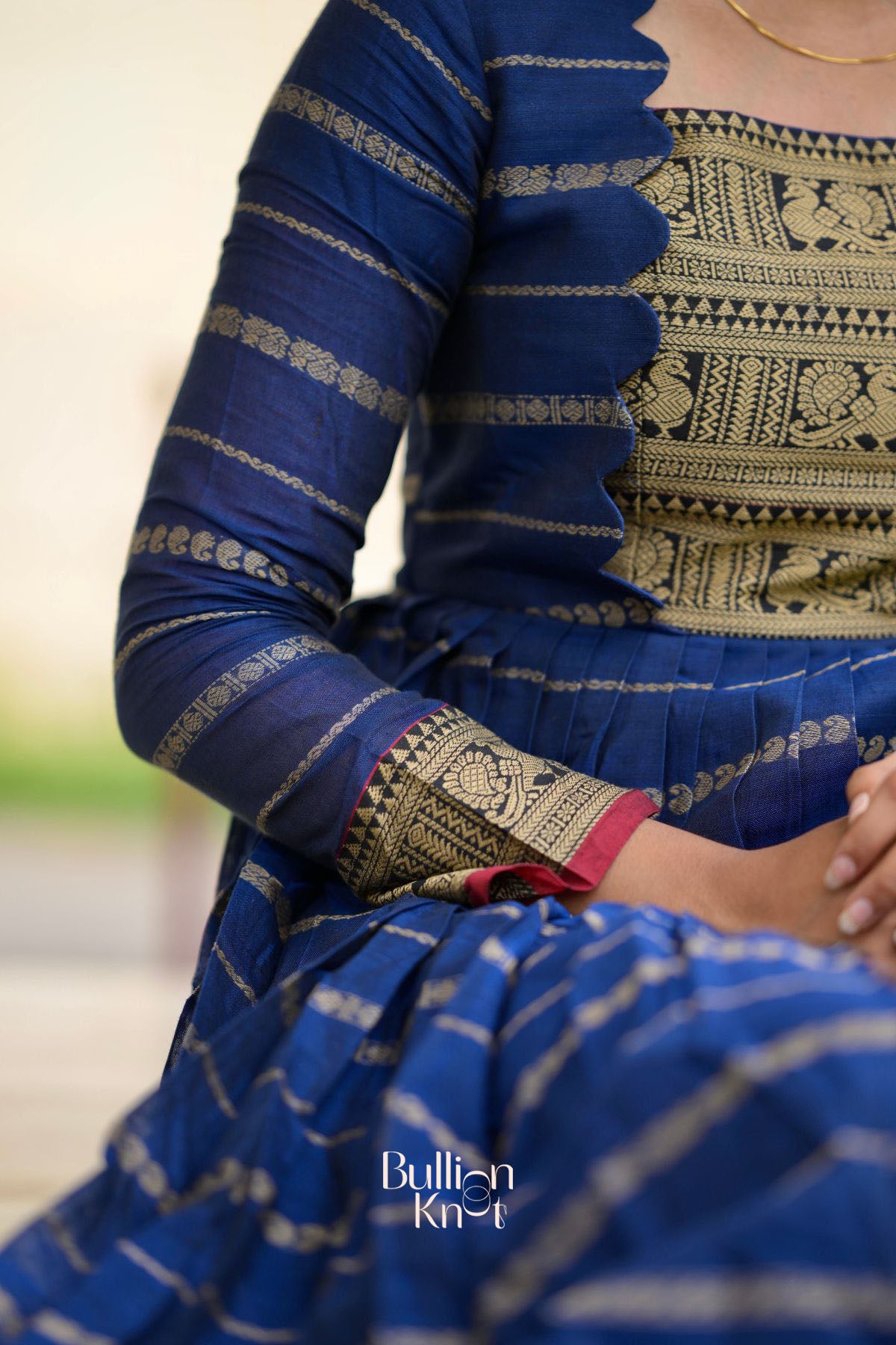 Suhasini Handloom Dress in Blue