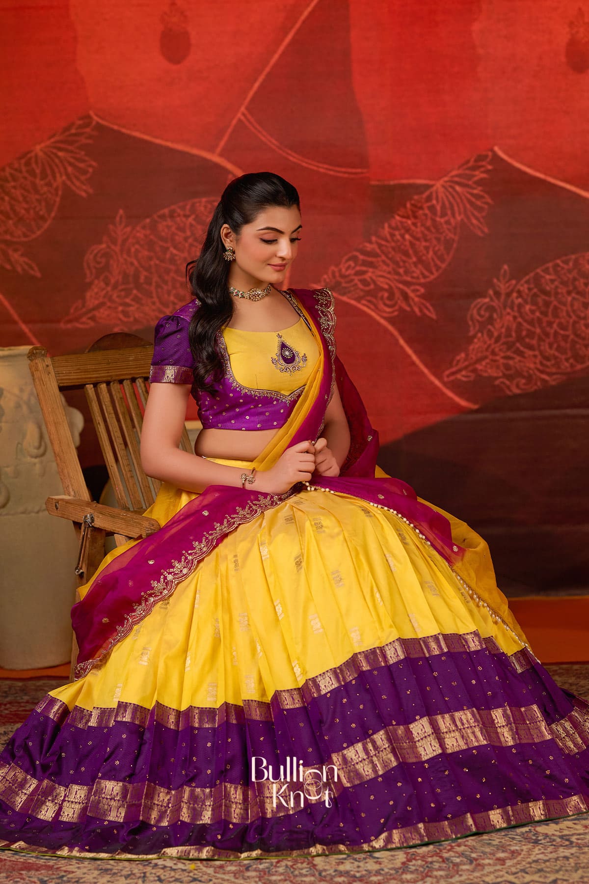 Suryaani Banarasi Yellow Lehenga Set for Festivities