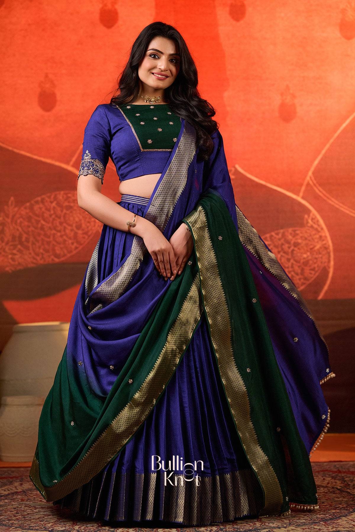 Tarangini Green Viscose Dola Lehenga Set