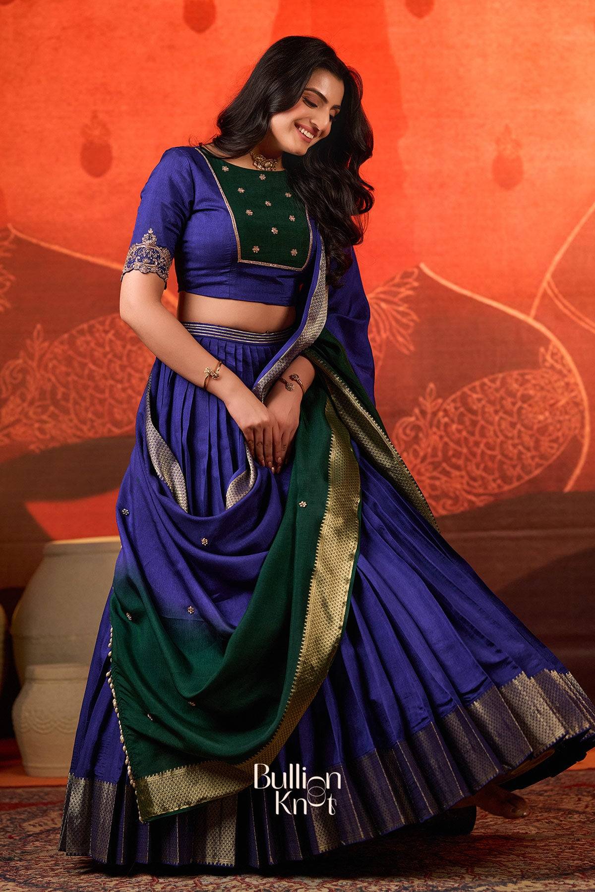 Tarangini Green Viscose Dola Lehenga Set