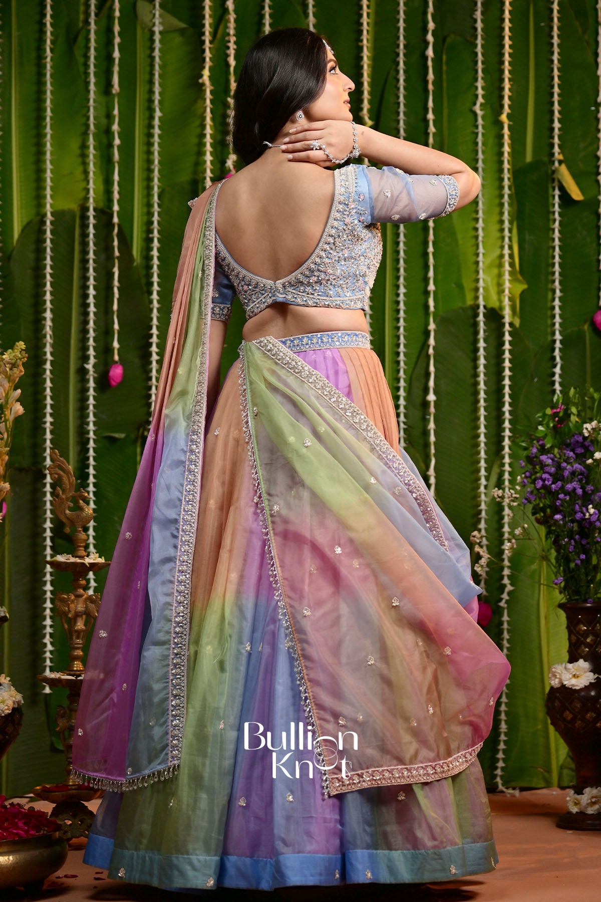 Vasundhara Rainbow Organza Lehenga Set