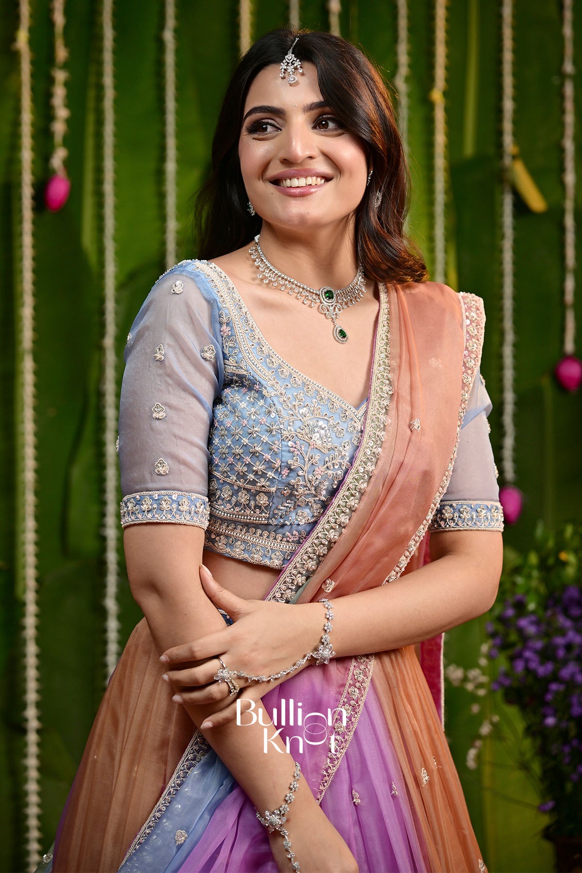 Vasundhara Rainbow Organza Lehenga Set