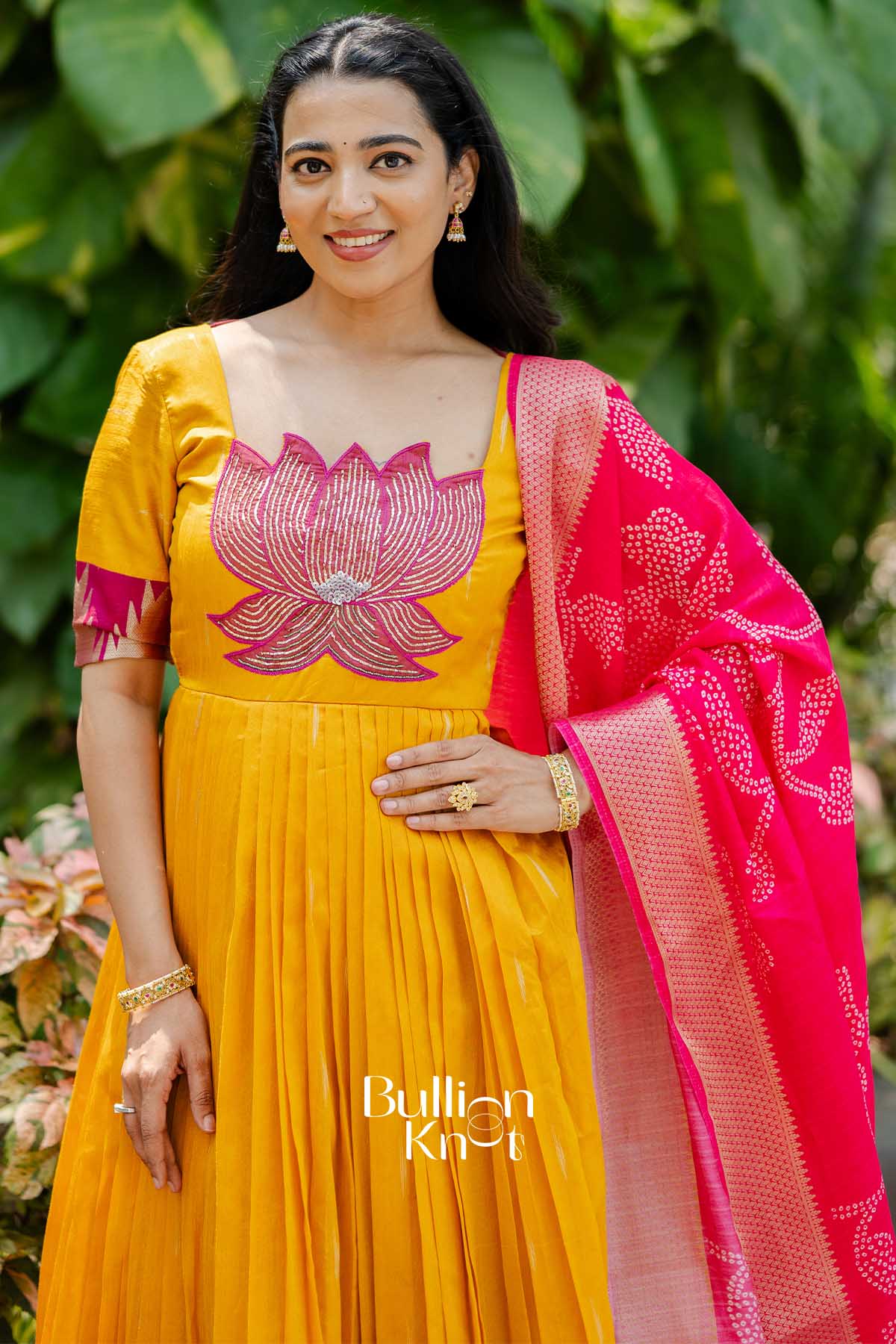 Vishwa | Soft Silk pattu Anarkali Suit Set