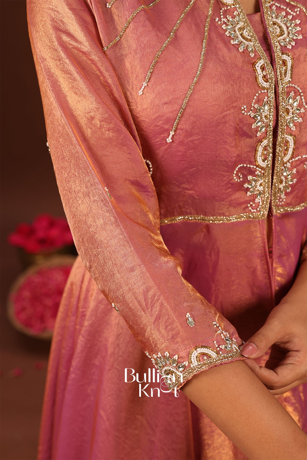 Erica Purple Glowsy Silk Indowestern Dress