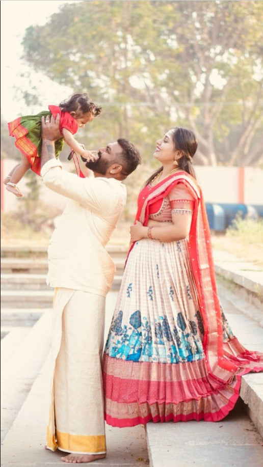 Saloni Banarasi Lehenga Set in Red