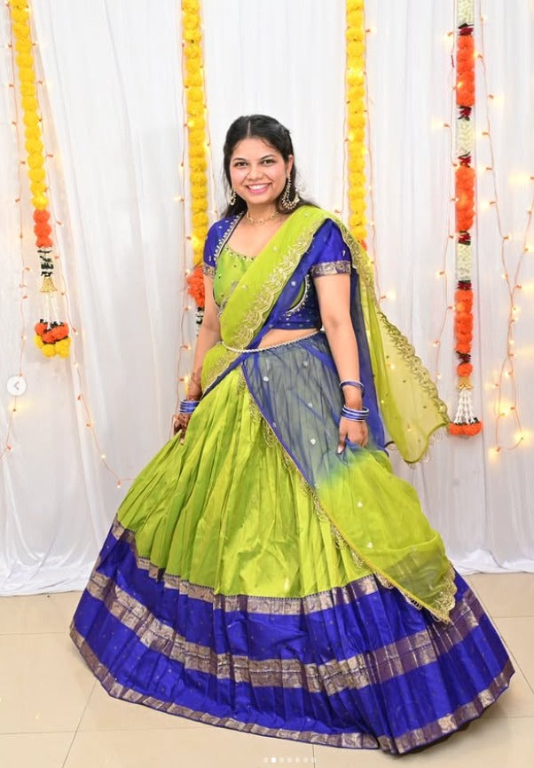Nishkala Gadval Lehenga Set in Lime