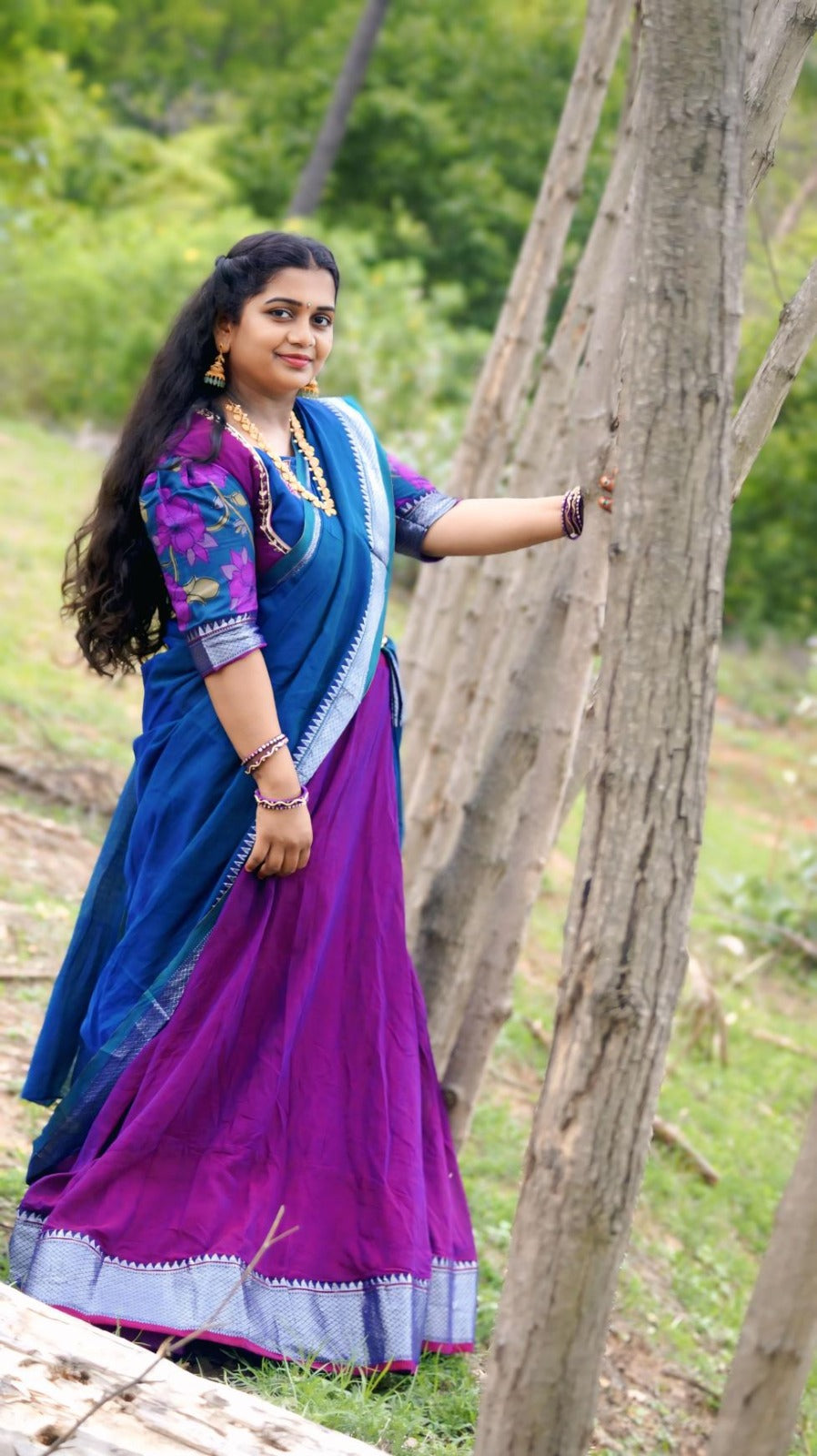 Vamika Half Saree in Wine
