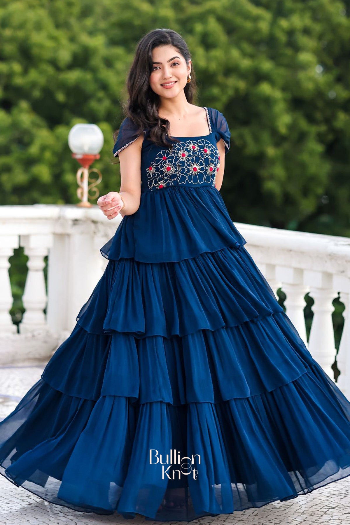 Chahat IndoWestern in Midnight Blue