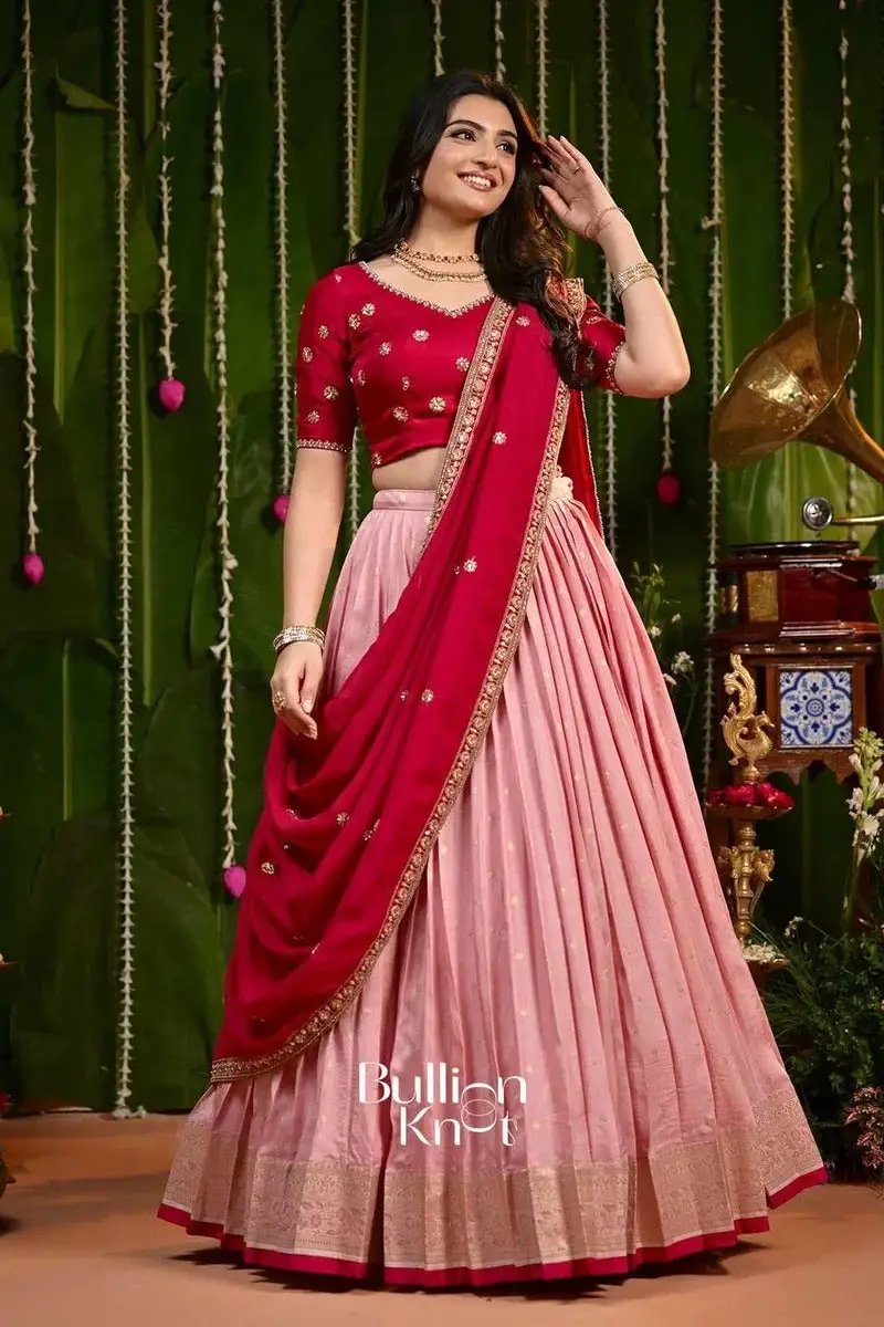 Can Can Skirt and Laxmi Wine Russian Silk Lehenga