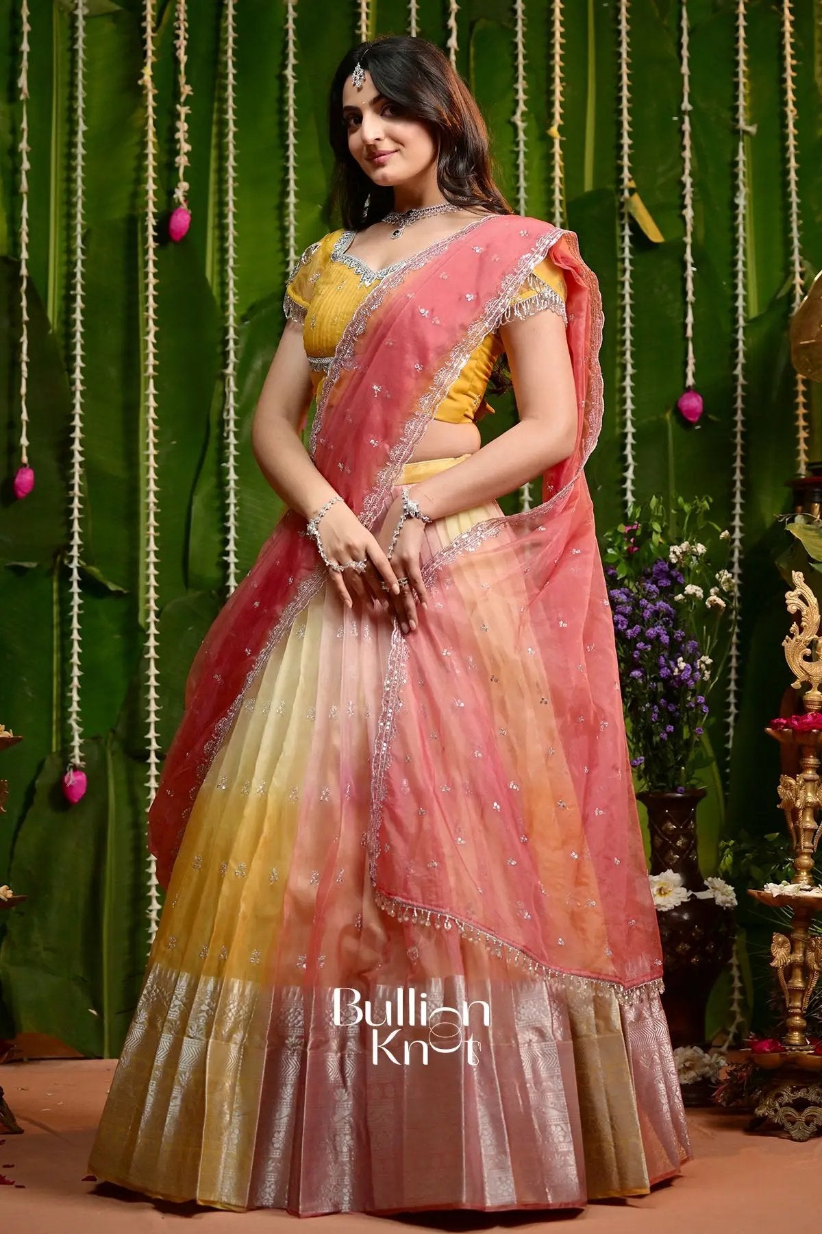 Kamaya Yellow Organza Madhubala Lehenga Set