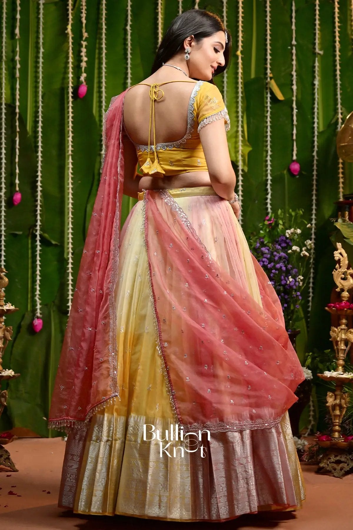 Kamaya Yellow Organza Madhubala Lehenga Set