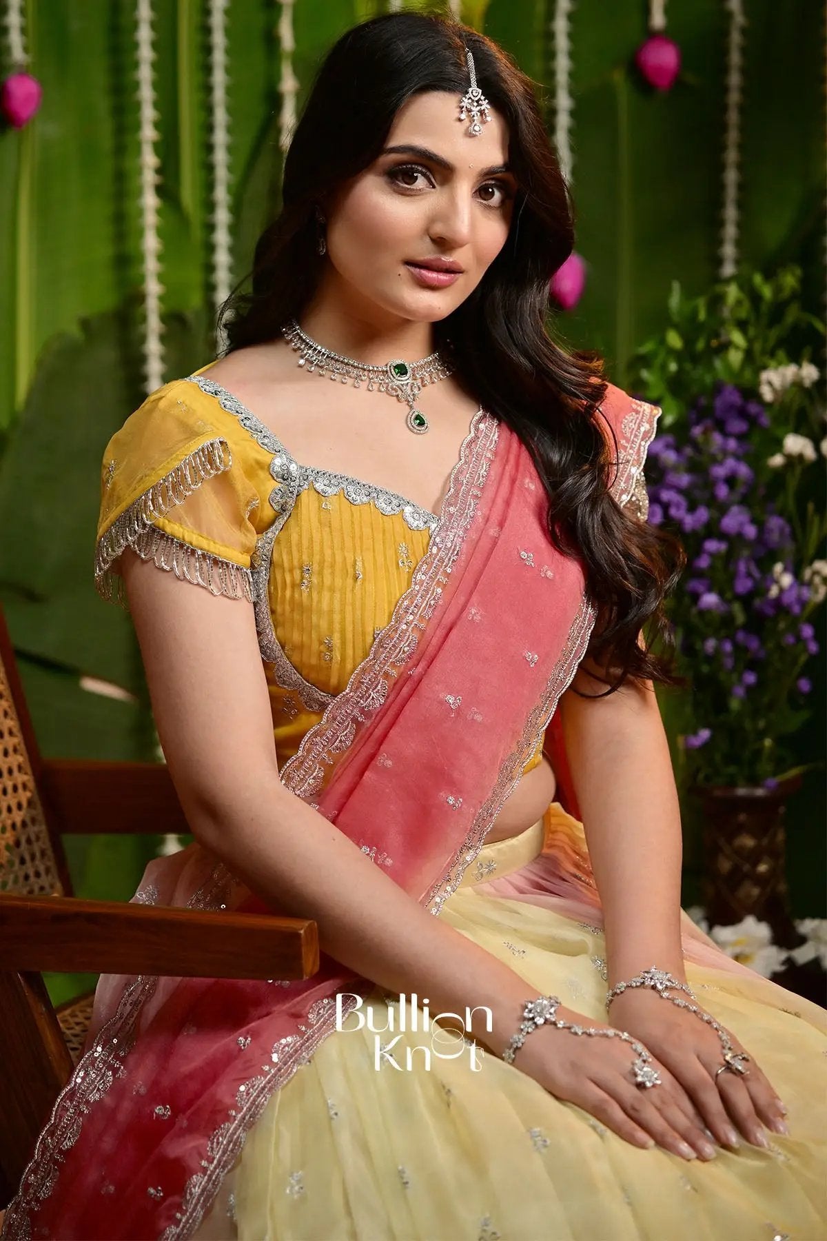 Kamaya Yellow Organza Madhubala Lehenga Set