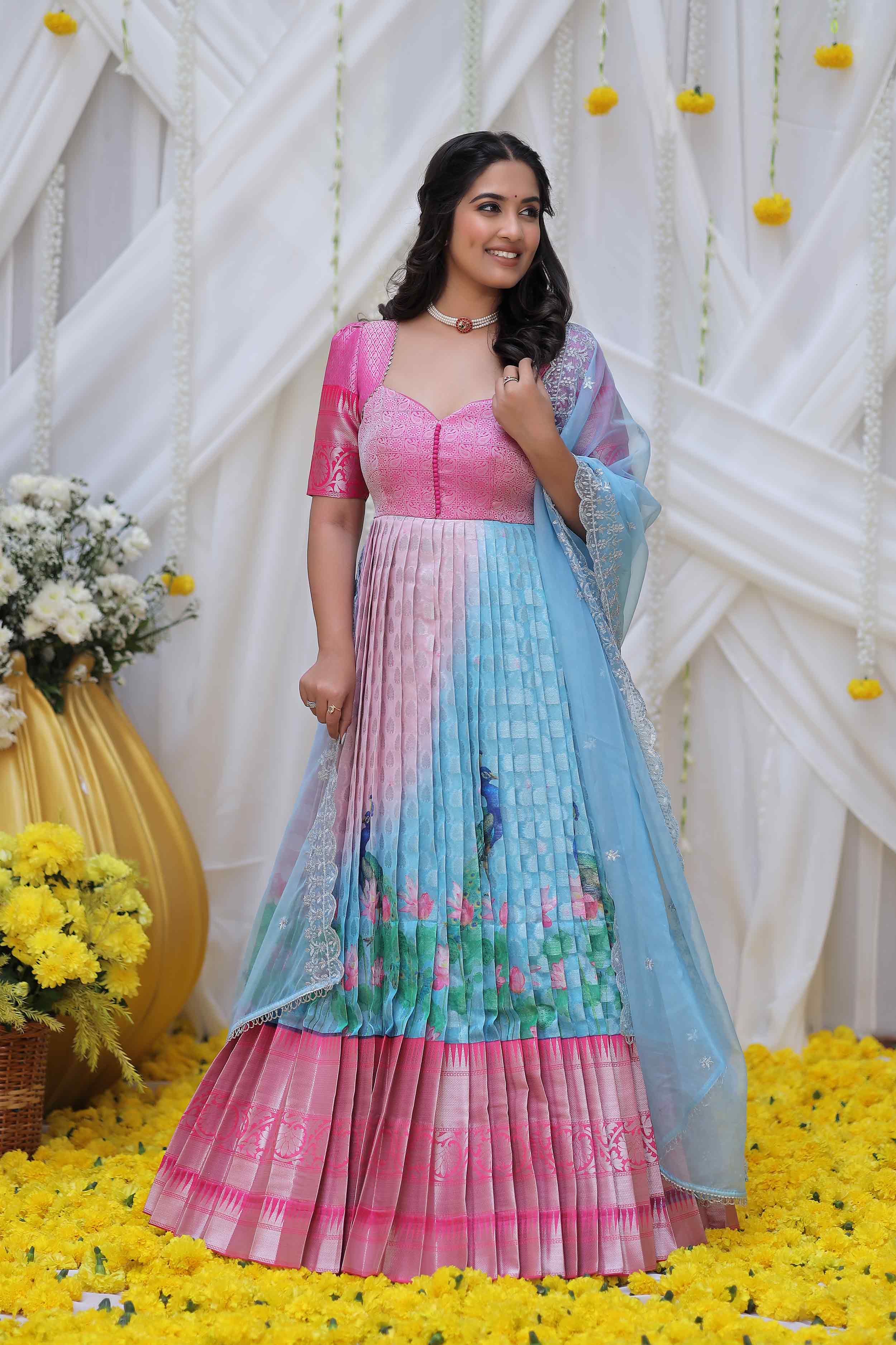 a woman in Banarasi Dress