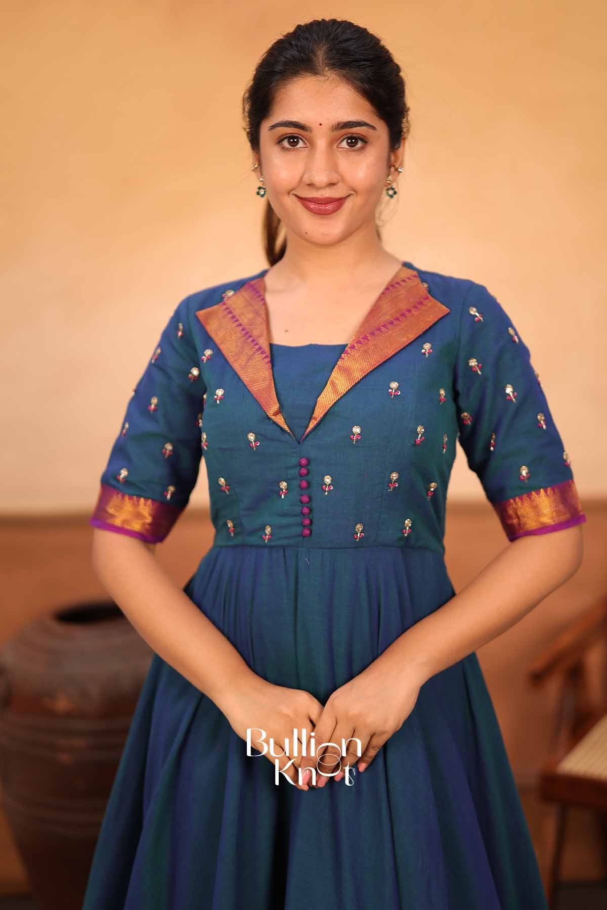 Neel Meher | Blue Anarkali Gown for Women | Festive Ethnic Wear Anarkali Set