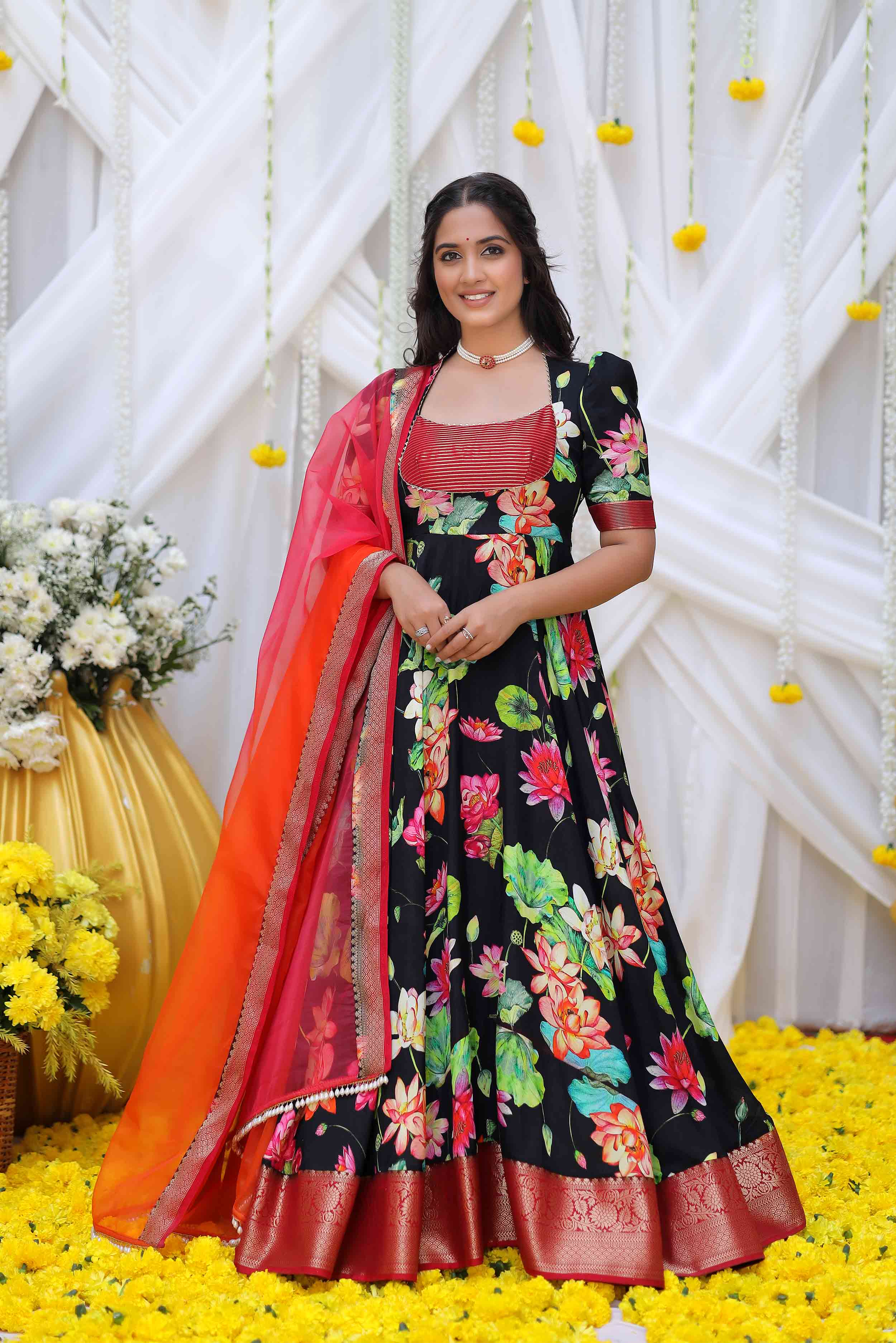 Neera Banarasi Long Dress - Bullionknot