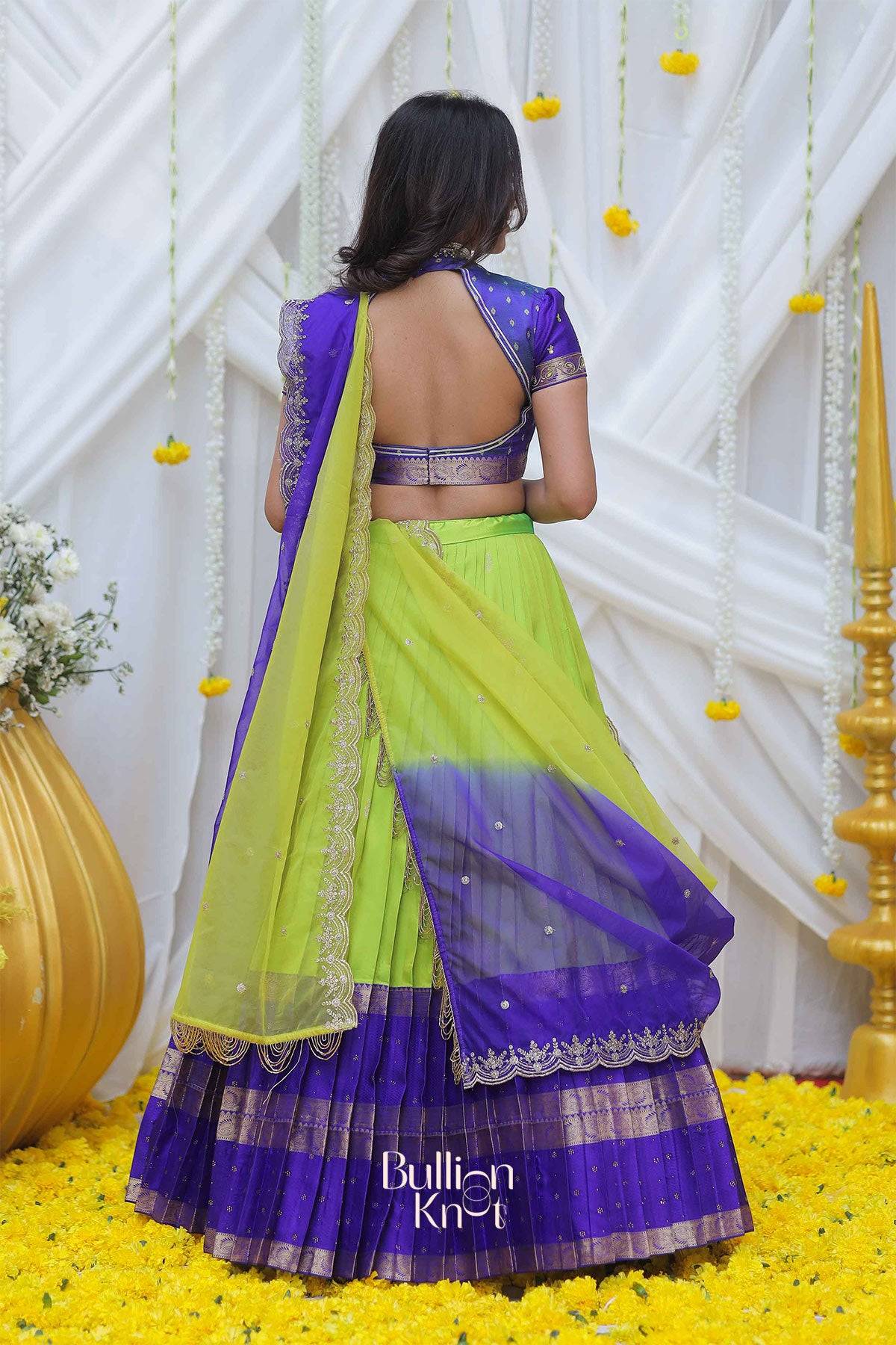 Festive-ready Gadval silk lehenga paired with designer blouse