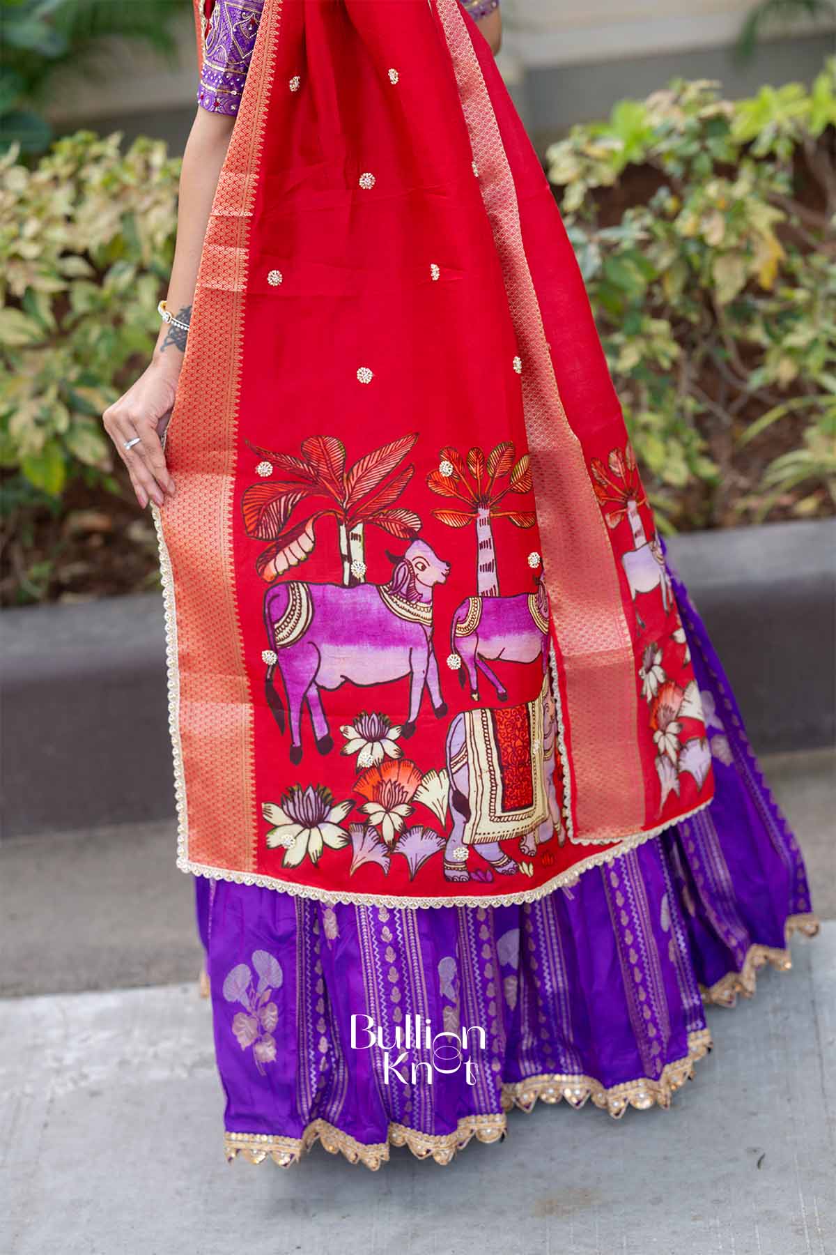Paridhaan | Purple and Red Wedding Lehenga