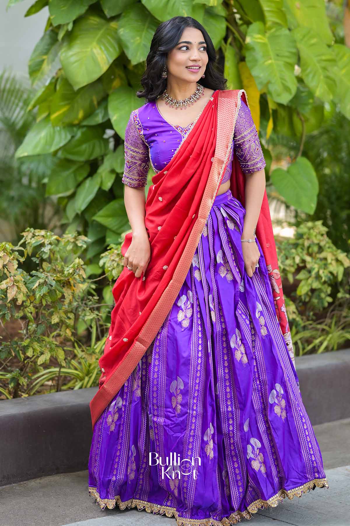 Paridhaan | Purple and Red Wedding Lehenga
