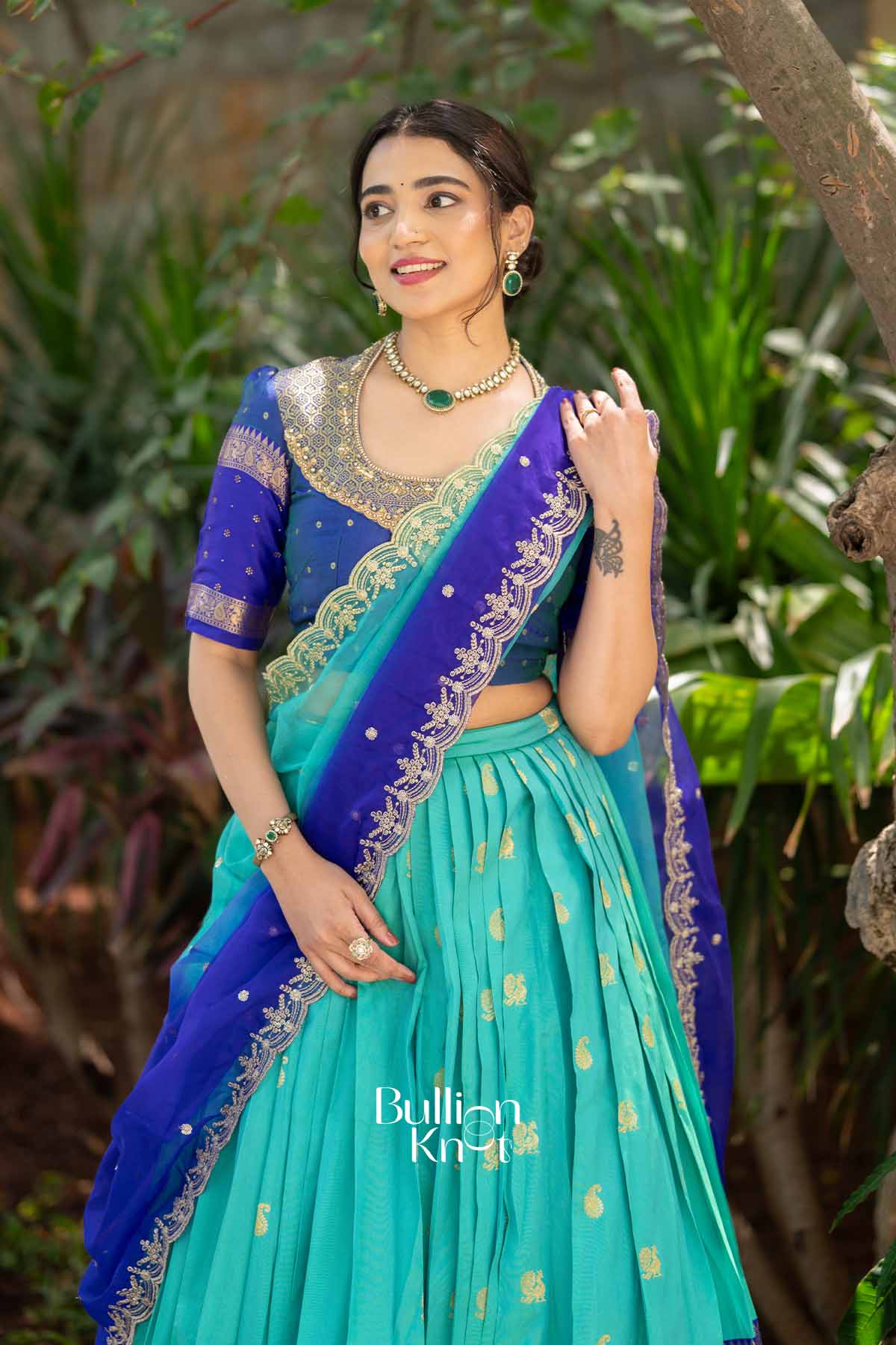 Zardozi Leher | Blue Silk Gadval Lehenga