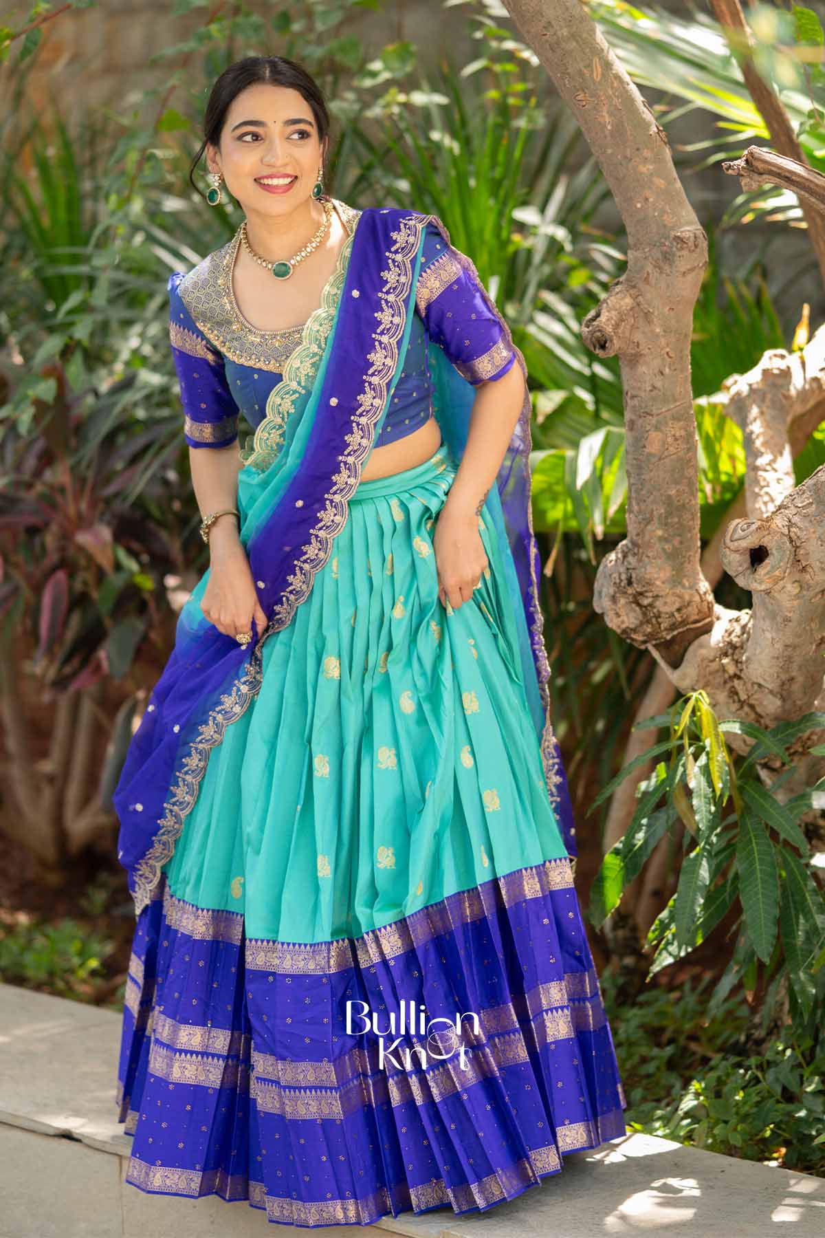 Zardozi Leher | Blue Silk Gadval Lehenga