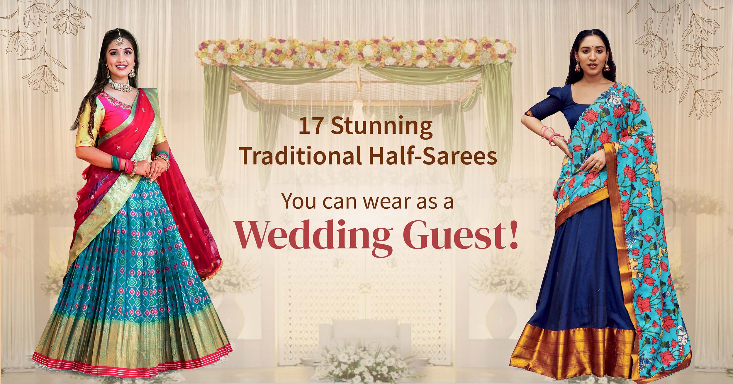 Bullion Knot -17 Stunning Traditional Half-Sarees You Can Wear As A Wedding Guest
