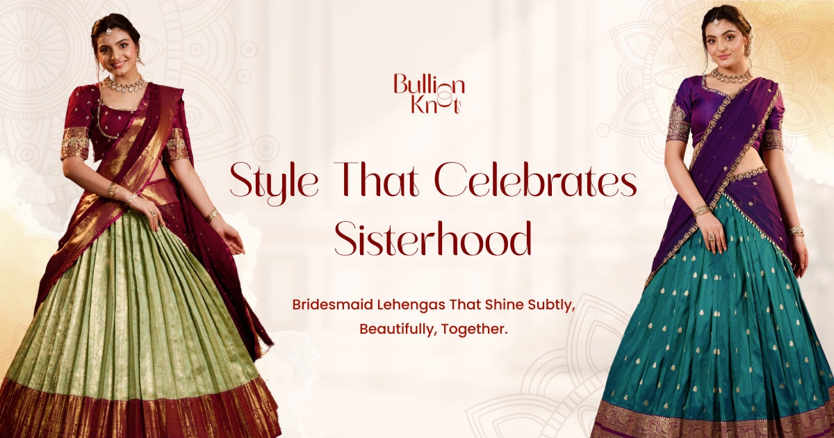 Colorful bridesmaid lehengas for wedding season 2026 featuring elegant designs, intricate embroidery, and celebration-ready styles that highlight sisterhood.