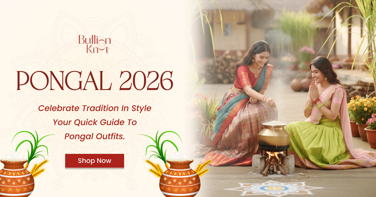 Bullion Knot Half Saree for Pongal Fest 2026 
