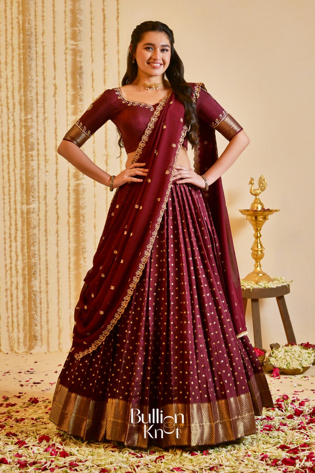 Maroona Lehenga Set In Maroon