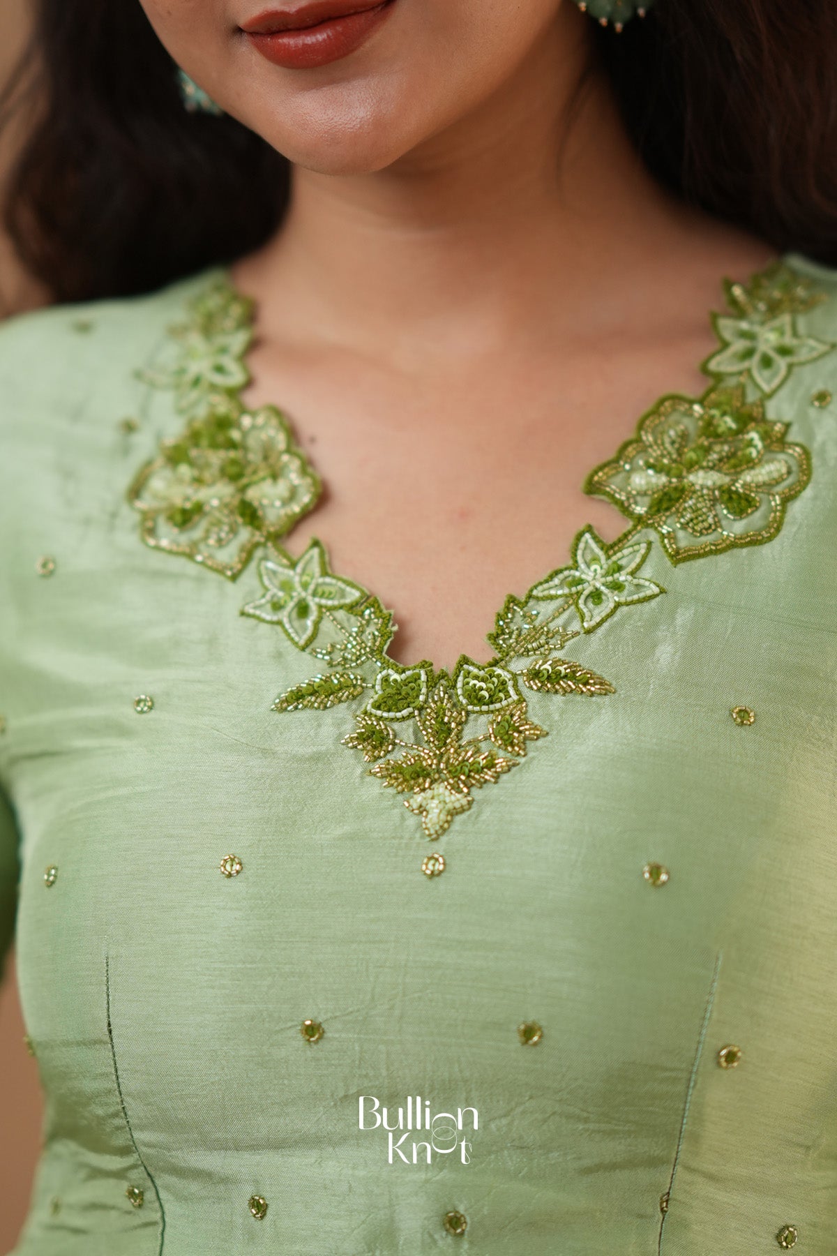Elora Ethnica Natural Crepe (Dress) In Mint Green