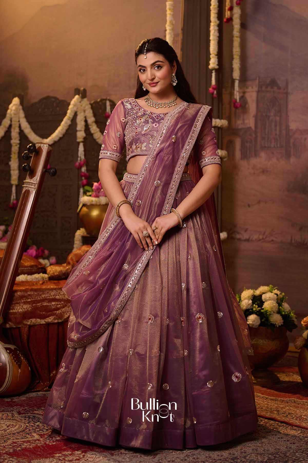 Ishira | Premium Organza Tissue Lehenga for Bridal Gatherings
