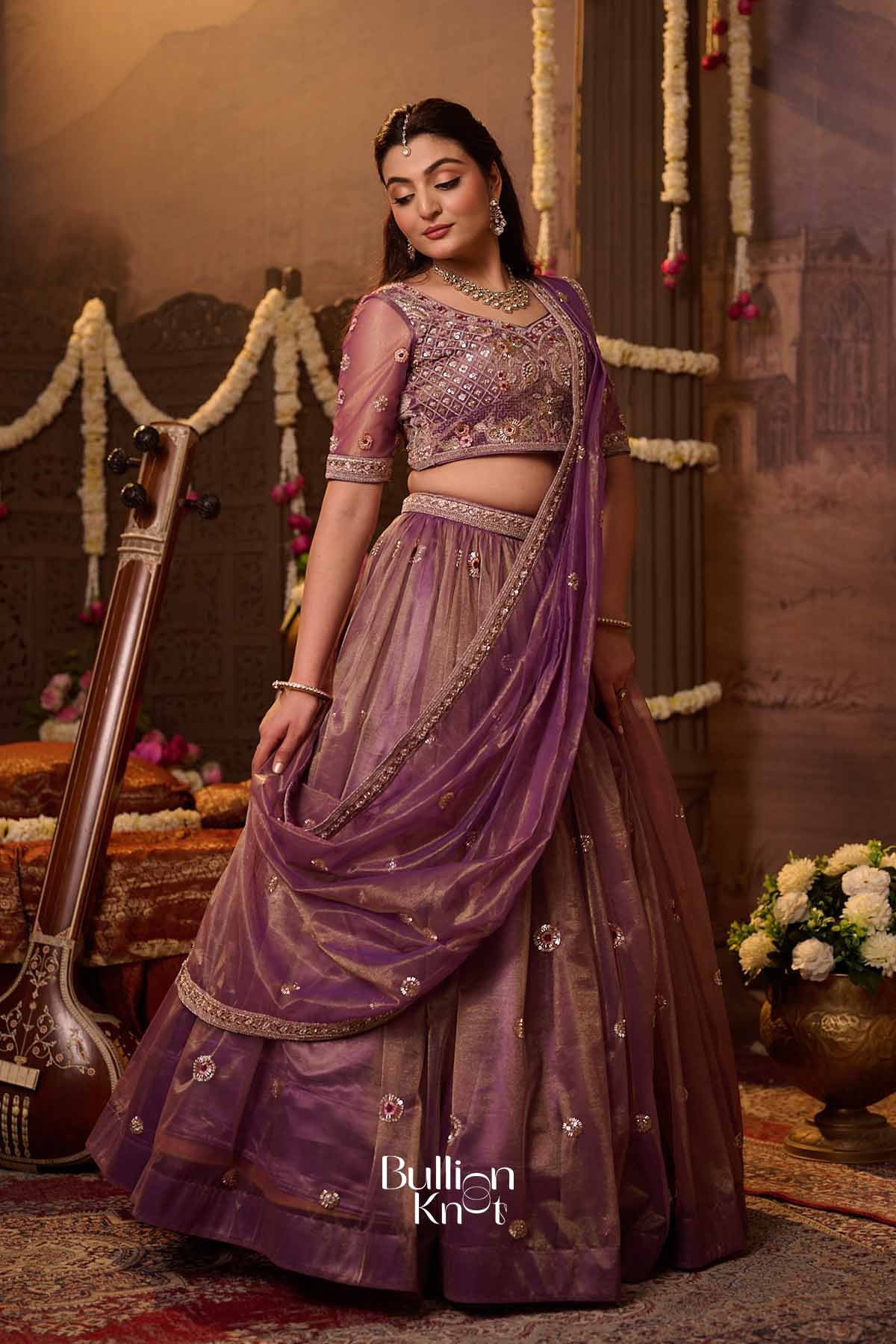 Ishira | Premium Organza Tissue Lehenga for Bridal Gatherings