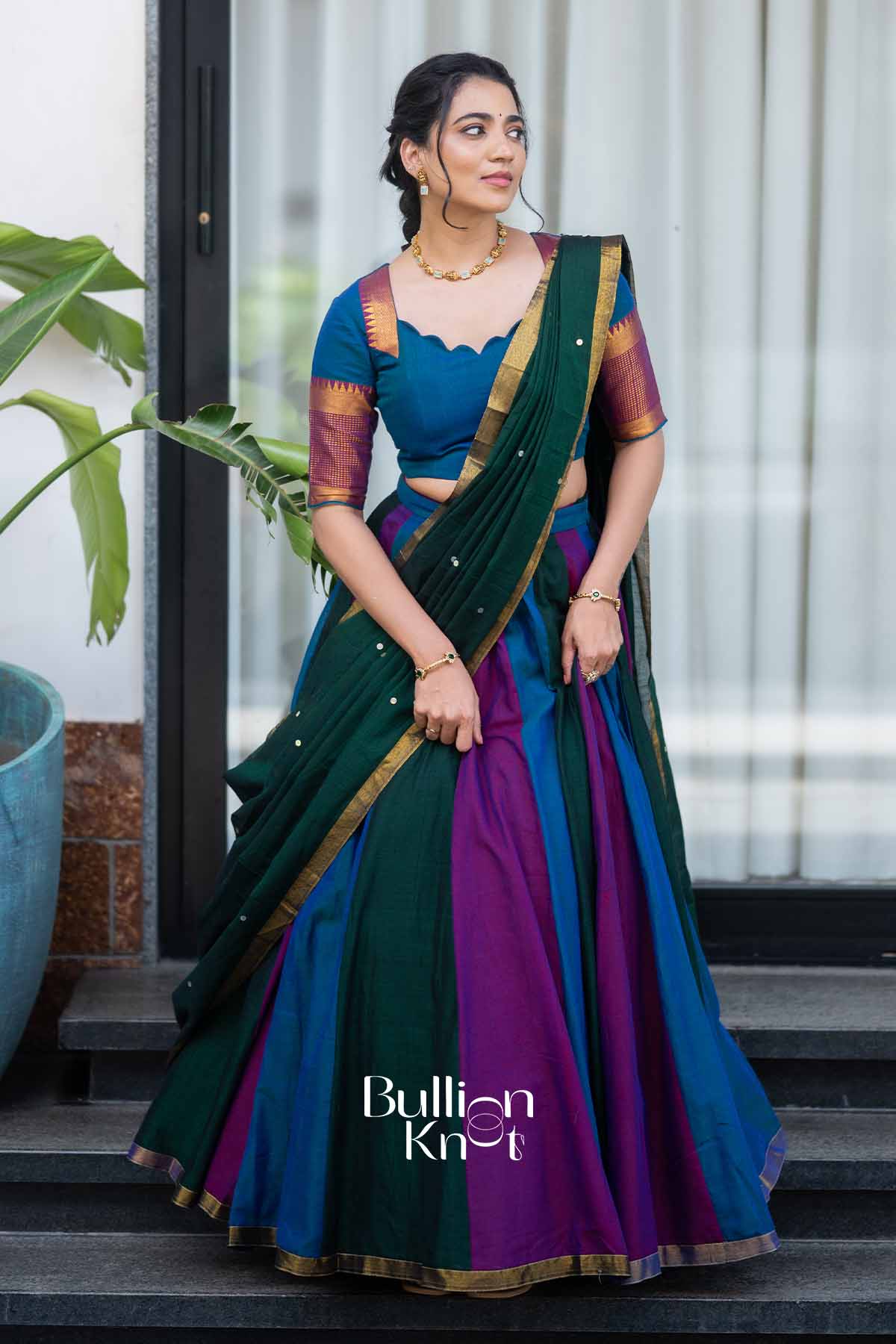Navrang | Multicolor Handloom Half Saree | Festive Celebration