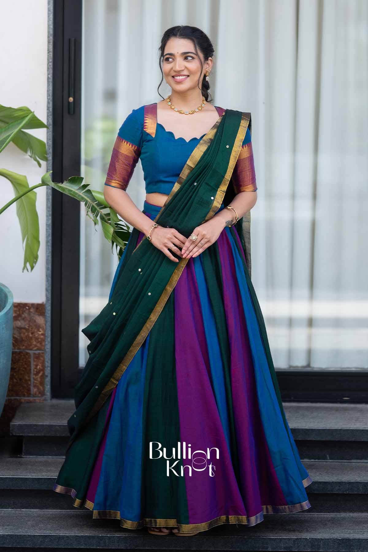 Navrang | Multicolor Handloom Half Saree | Festive Celebration