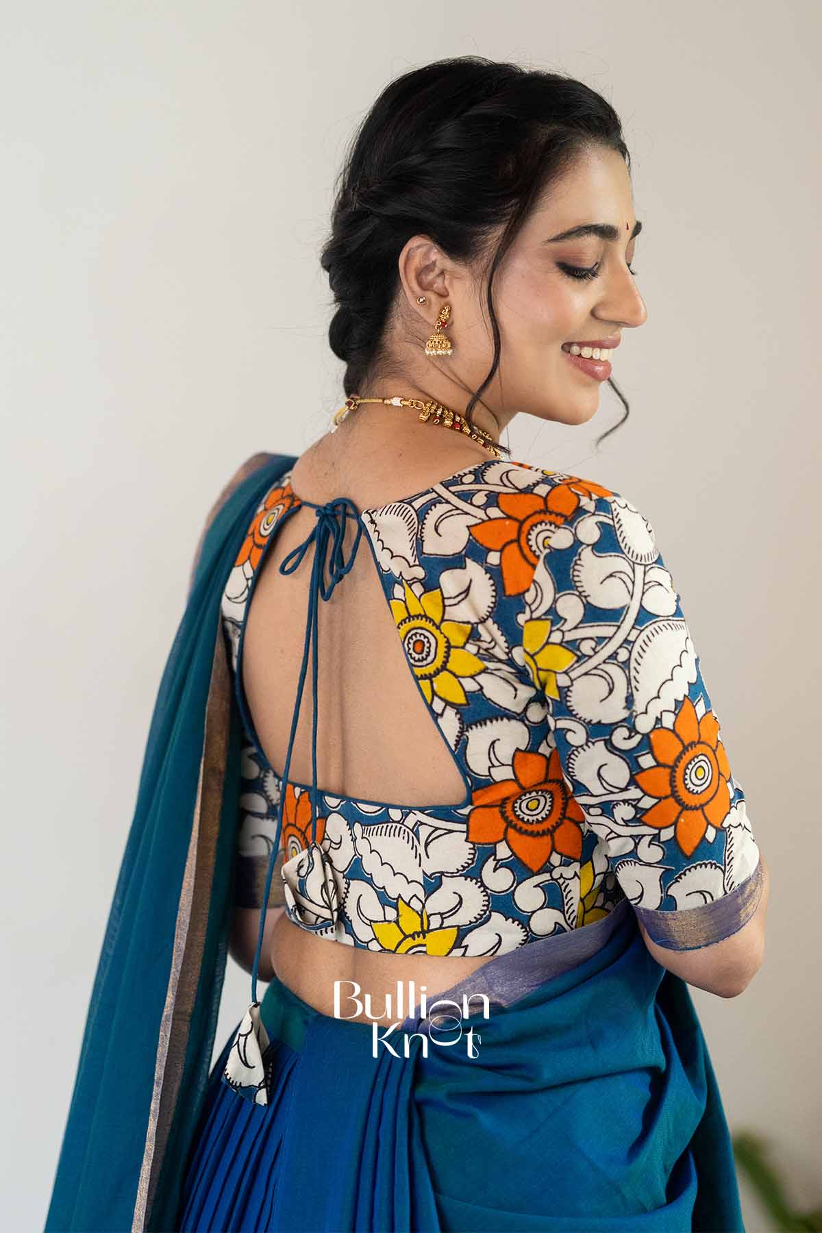 Morpankh | Indigo Handloom Half Saree| Festive Elegance