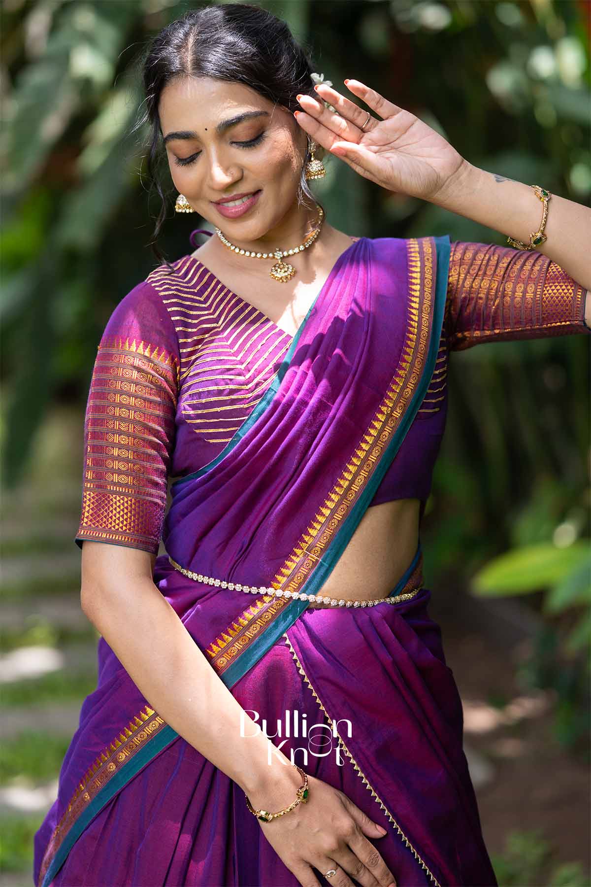 Nazakat | Magenta Handloom Half Saree | Festive Charm