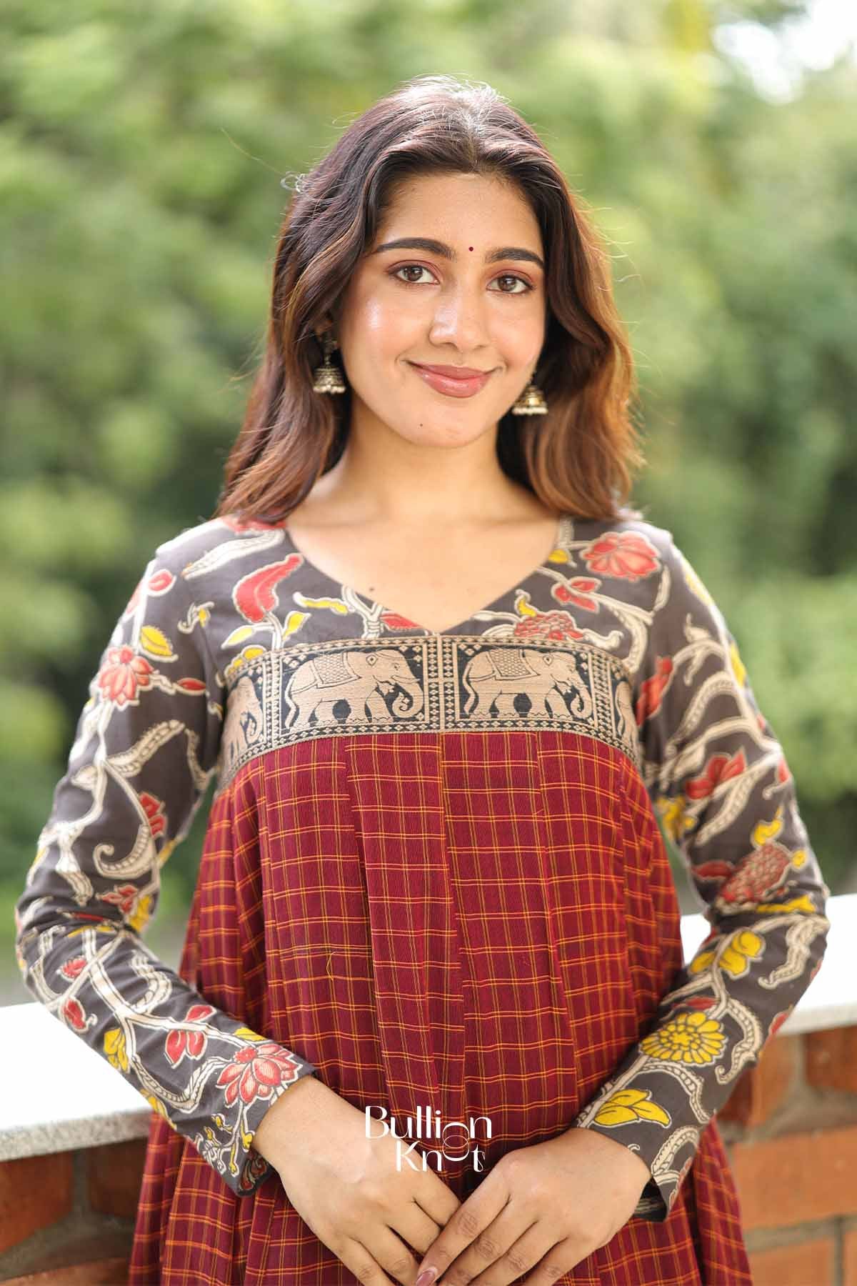 Gajraj Maroonj Anarkali Suit Set for Festive Wear
