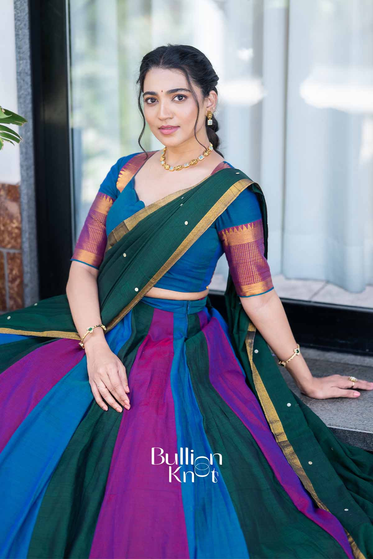 Navrang | Multicolor Handloom Half Saree | Festive Celebration