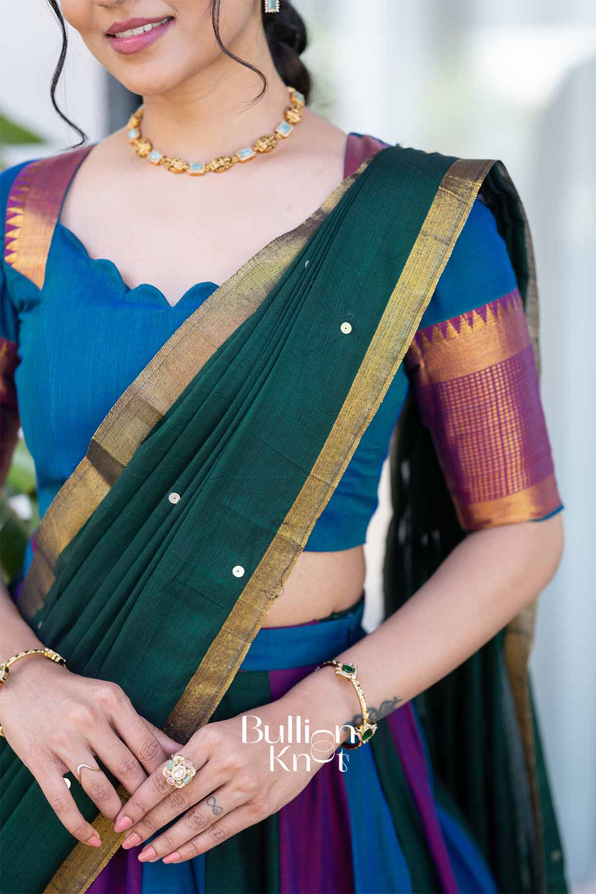 Navrang | Multicolor Handloom Half Saree | Festive Celebration