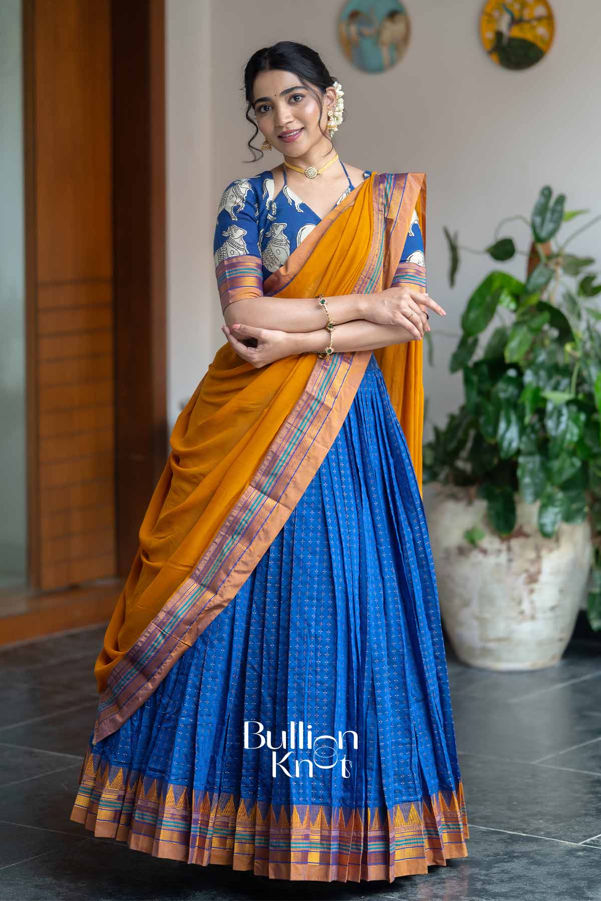 Nilotsav | Purple Handloom Half Saree | Festive Grace