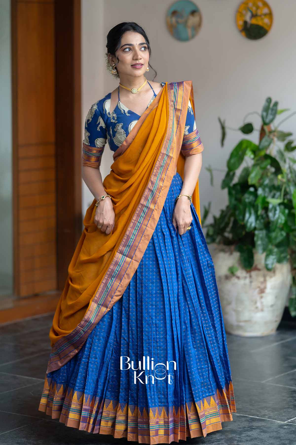 Nilotsav | Purple Handloom Half Saree | Festive Grace