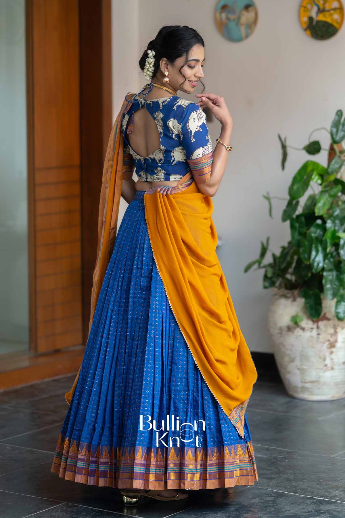 Nilotsav | Purple Handloom Half Saree | Festive Grace