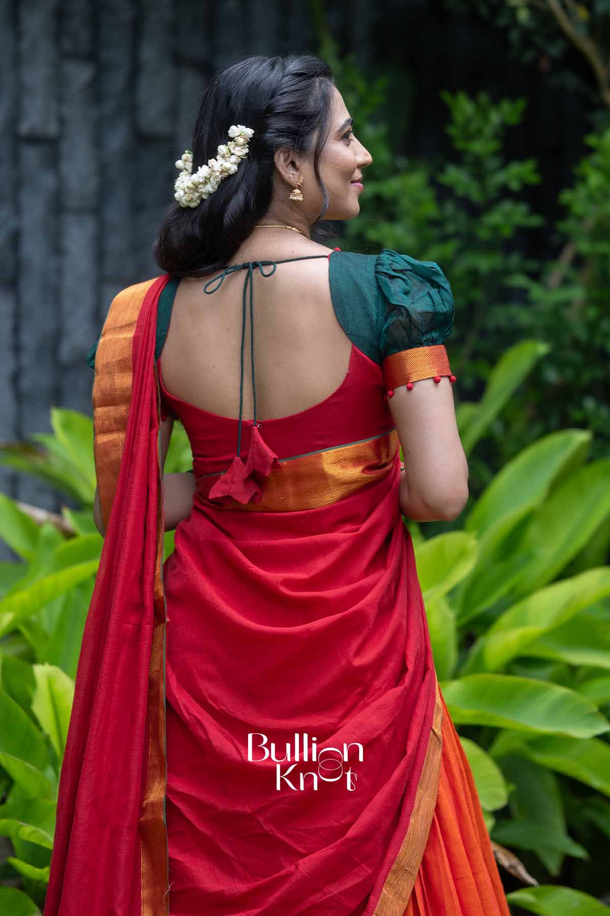 Sutradhara | Orange Handloom Half Saree | Festive Heritage