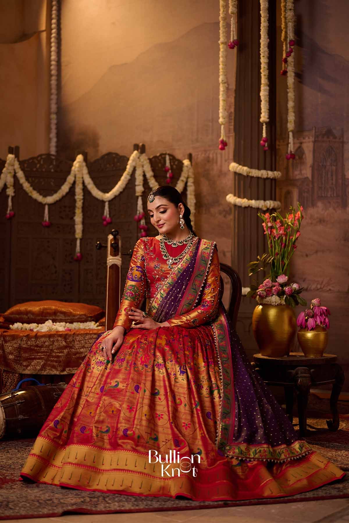 RaniRang | Paithani Brocade Silk Rani Pink Lehenga Set for Royal Weddings