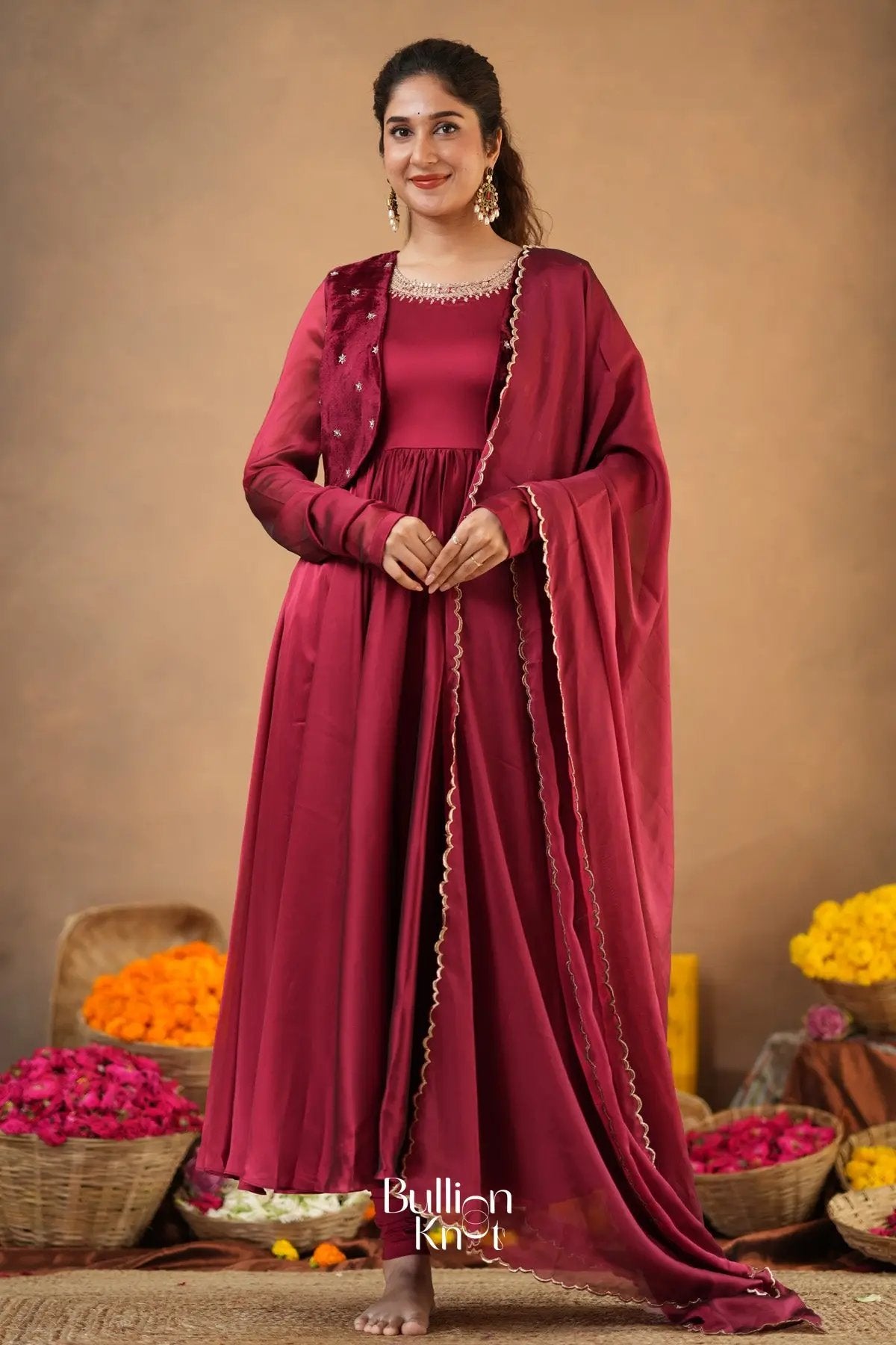 Monica 4-In-1 Anarkali (Dress) In Red